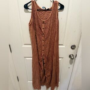 Vintage Kaaku Women's‎ Sleeveless Button Up Dress Embroidery